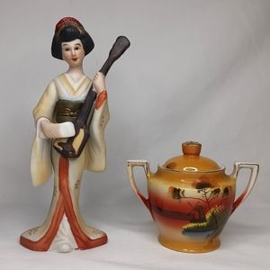 Vintage Geisha and Small Porcelain Creamer Lot of 2